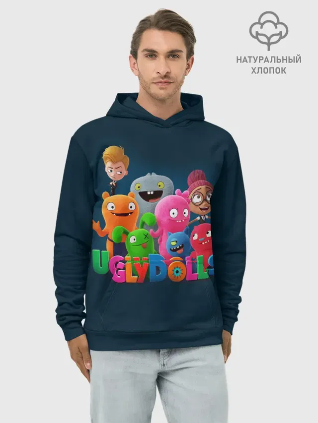 Худи мужской базовый хлопок с принтом «UglyDolls. Куклы с характером»
