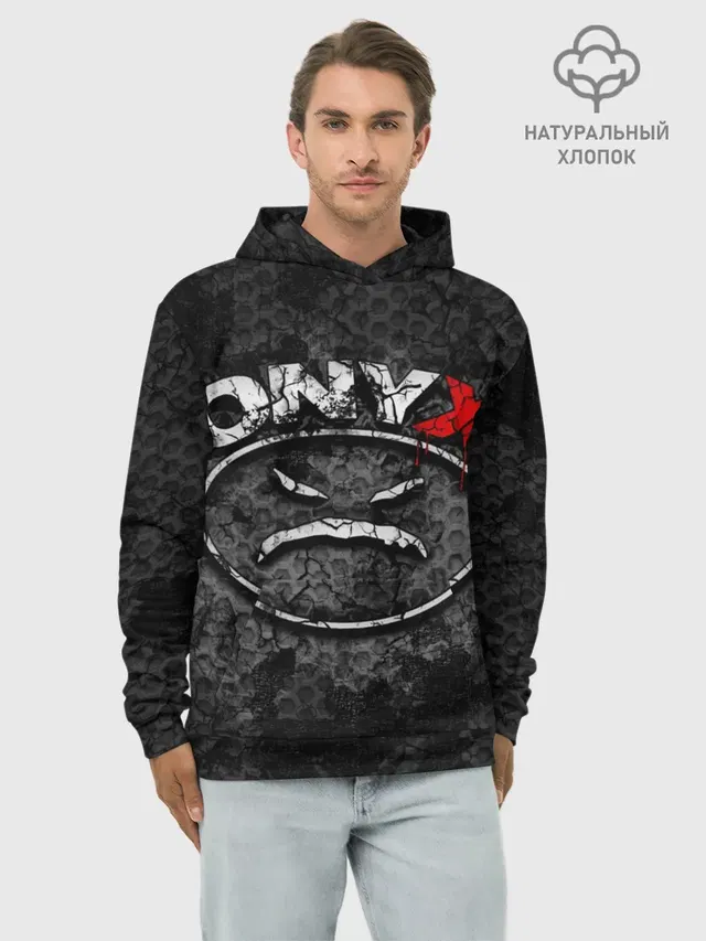 Худи мужской базовый хлопок с принтом «Onyx»