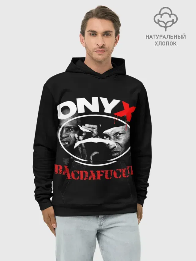Худи мужской базовый хлопок с принтом «Onyx»