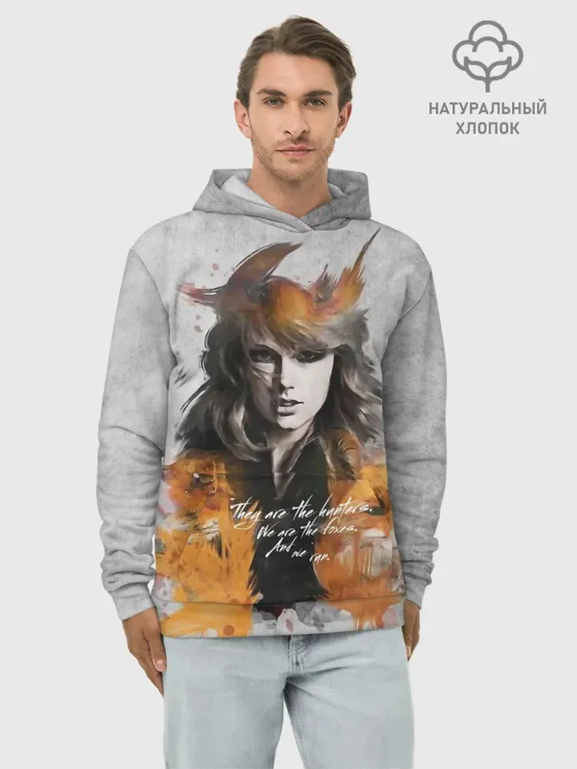 Худи мужской базовый хлопок с принтом «Taylor and fox»