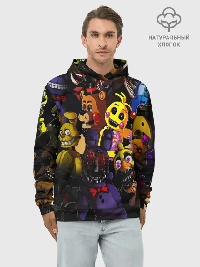 Худи мужской базовый хлопок с принтом «Bonnie — FIVE NIGHTS AT FREDDYS»