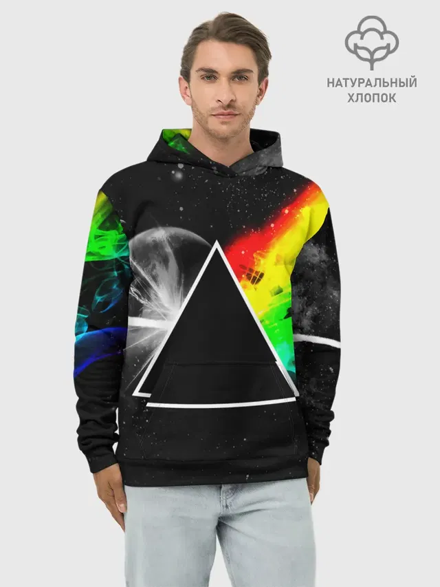 Худи мужской базовый хлопок с принтом «Prism»