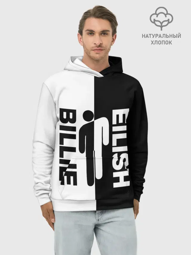 Худи мужской базовый хлопок с принтом «Billie Eilish»