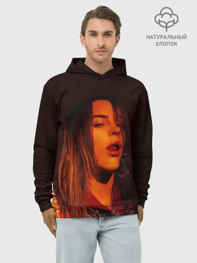 Худи мужской базовый хлопок с принтом «Billie Eilish»