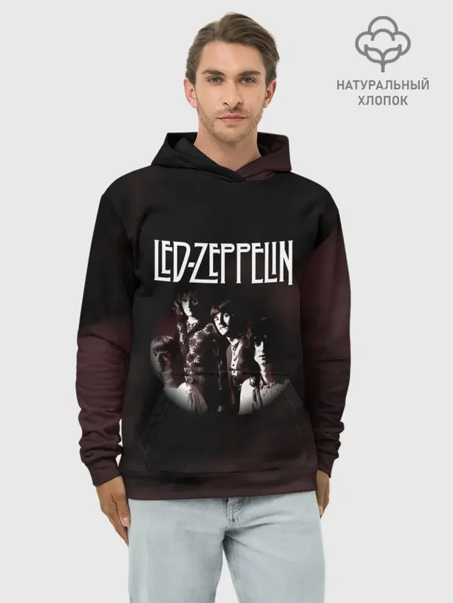 Худи мужской базовый хлопок с принтом «Led Zeppelin»