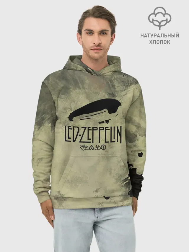 Худи мужской базовый хлопок с принтом «Led Zeppelin»