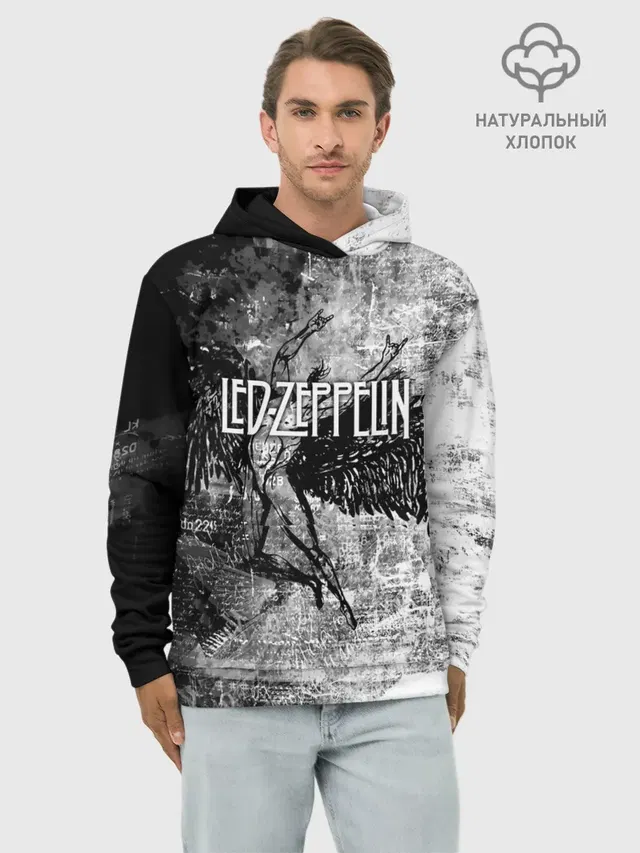Худи мужской базовый хлопок с принтом «Led Zeppelin»