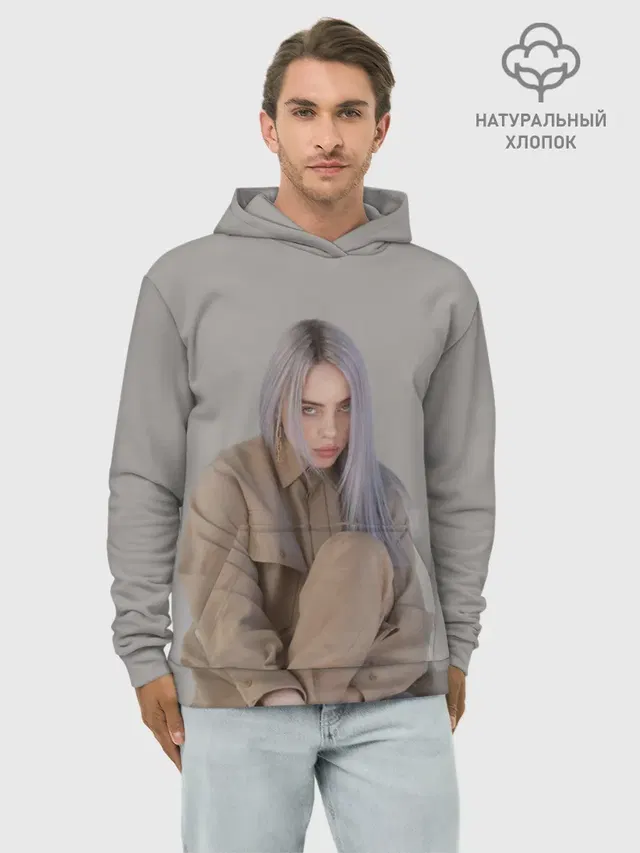 Худи мужской базовый хлопок с принтом «Billie Eilish»