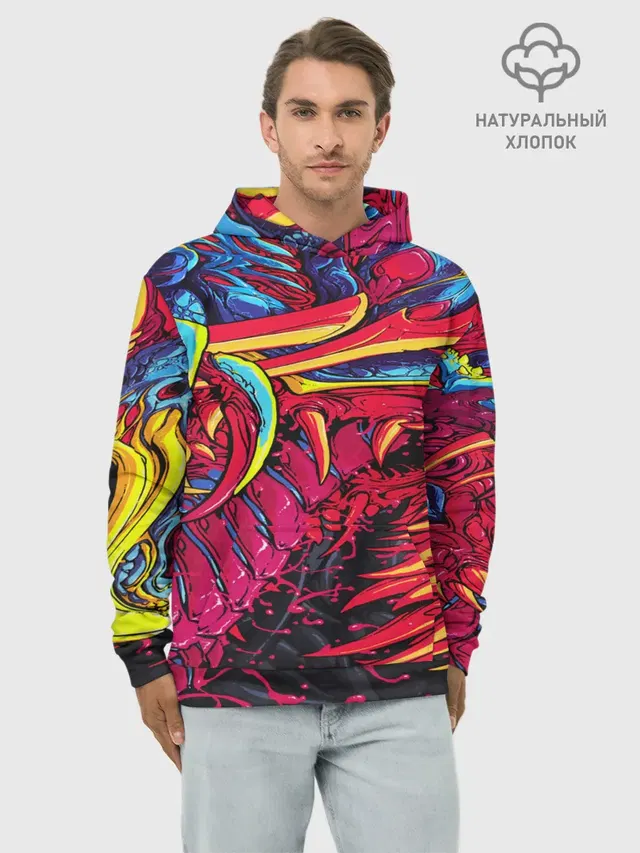 Худи мужской базовый хлопок с принтом «Counter-Strike — CS GO hyper beast skin»
