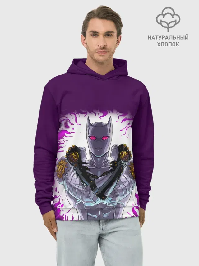 Худи мужской базовый хлопок с принтом «ДжоДжо — JJBA Killer Queen»