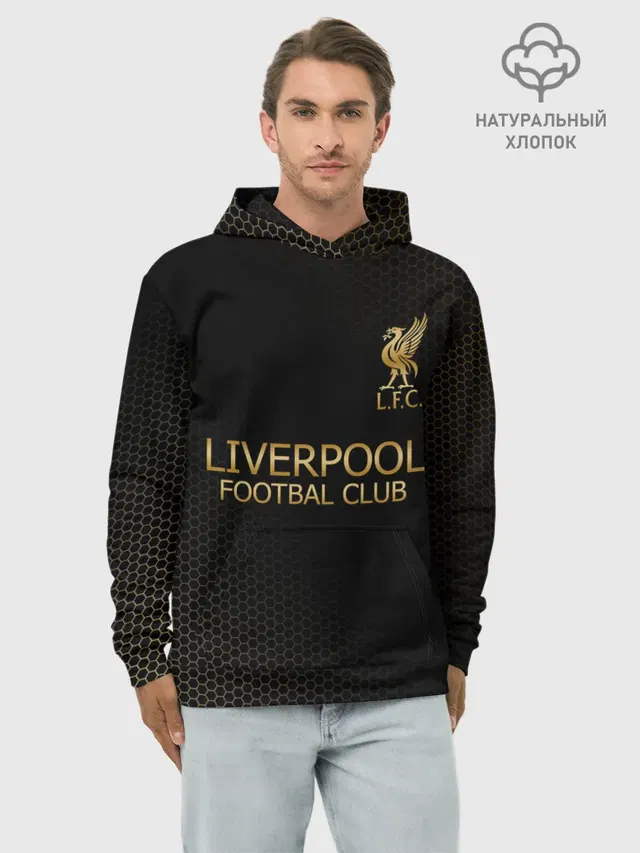 Худи мужской базовый хлопок с принтом «Liver Bird»