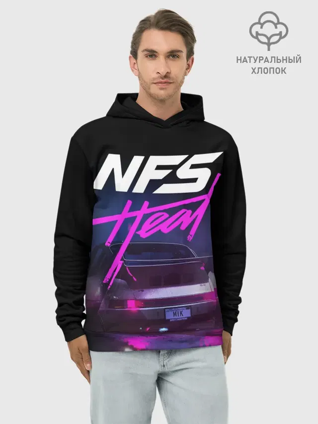 Худи мужской базовый хлопок с принтом «NFS — Need For Speed Heat»