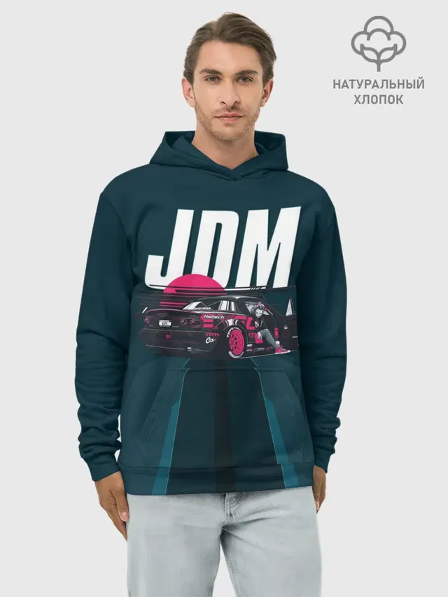 Худи мужской базовый хлопок с принтом «Anime girl — JDM»