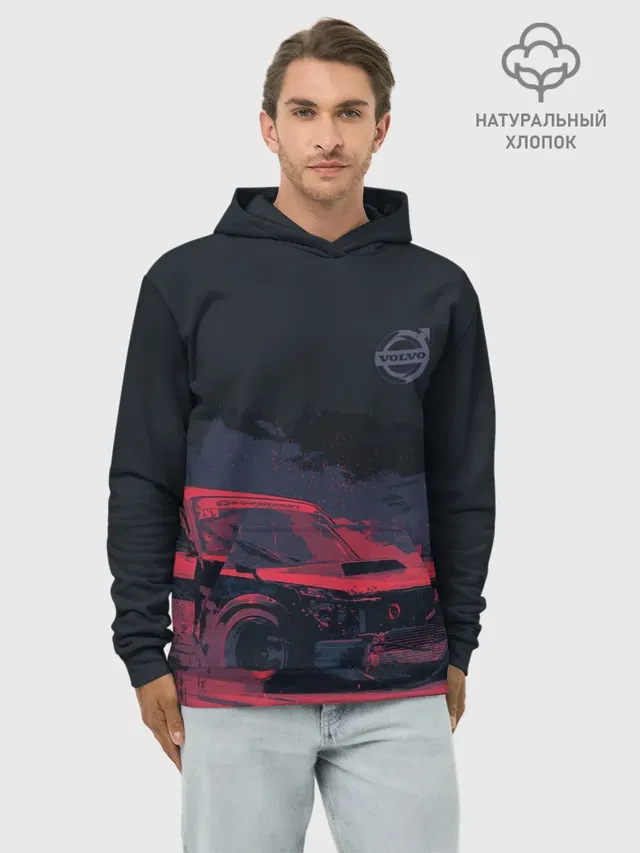 Худи мужской базовый хлопок с принтом «Bosozoku Volvo»