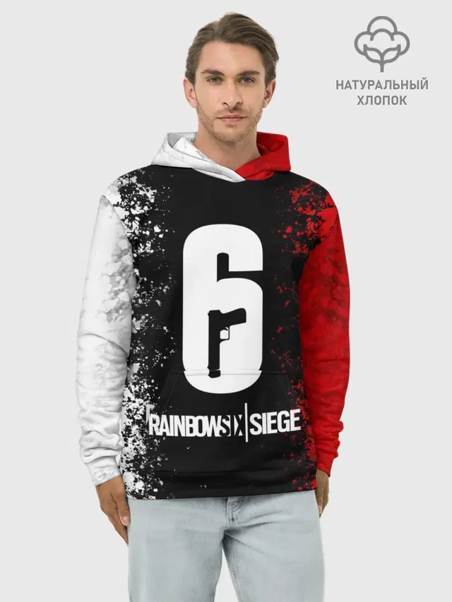 Худи мужской базовый хлопок с принтом «Rainbow Six — Siege.»