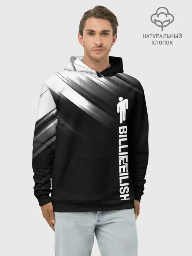Худи мужской базовый хлопок с принтом «Billie Eilish»