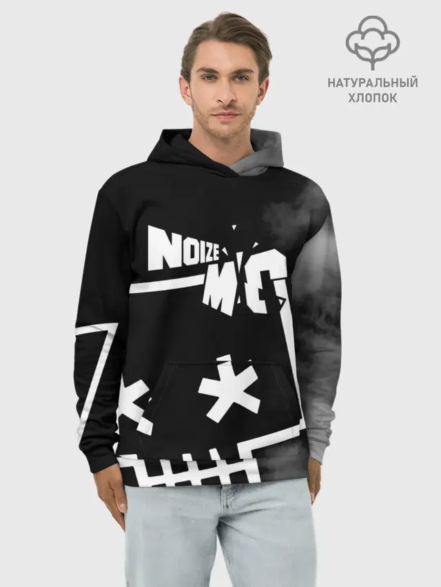 Худи мужской базовый хлопок с принтом «Noize MC»
