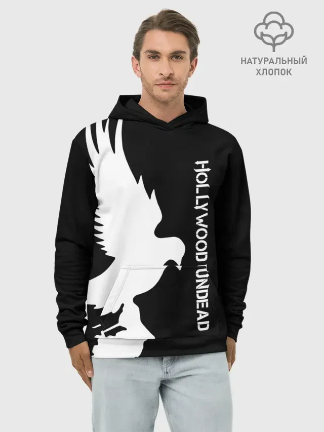 Худи мужской базовый хлопок с принтом «Dove»