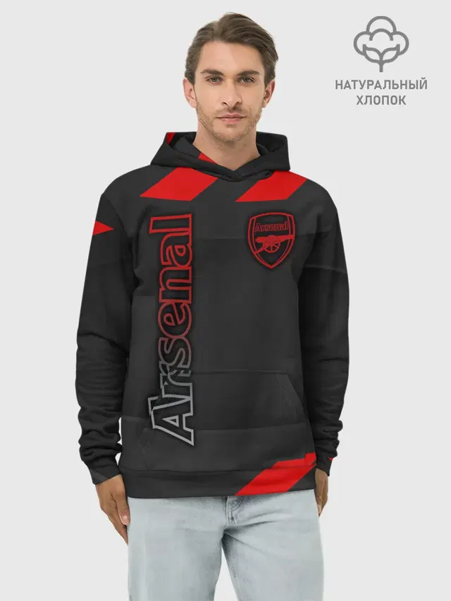 Худи мужской базовый хлопок с принтом «Арсенал — Arsenal F.C.»