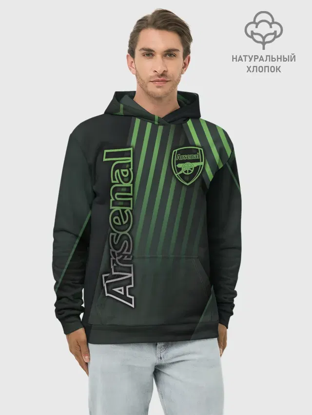 Худи мужской базовый хлопок с принтом «Geometric patterns — Arsenal F.C.»