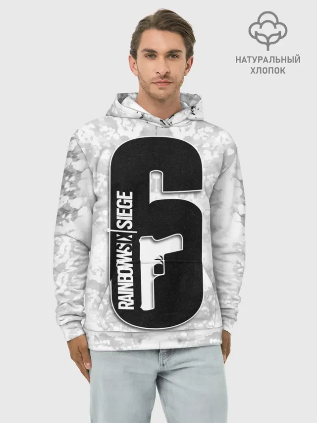 Худи мужской базовый хлопок с принтом «Handgun — Siege.»