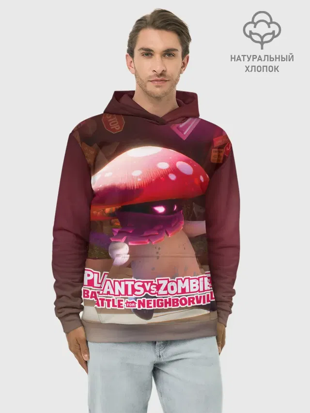 Худи мужской базовый хлопок с принтом «Plants vs. Zombies — Battle For Neighborville»