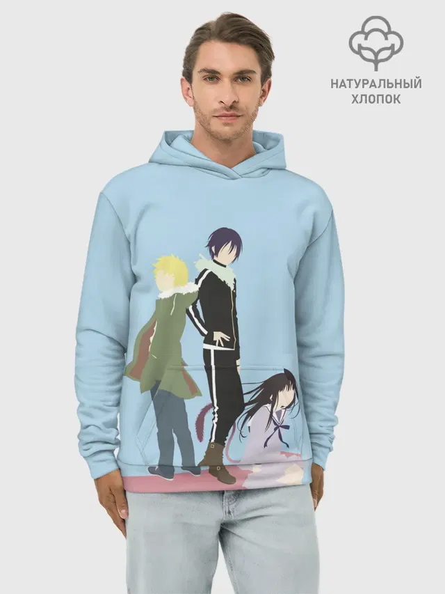 Худи мужской базовый хлопок с принтом «Yato, Yukine & Hiyori»