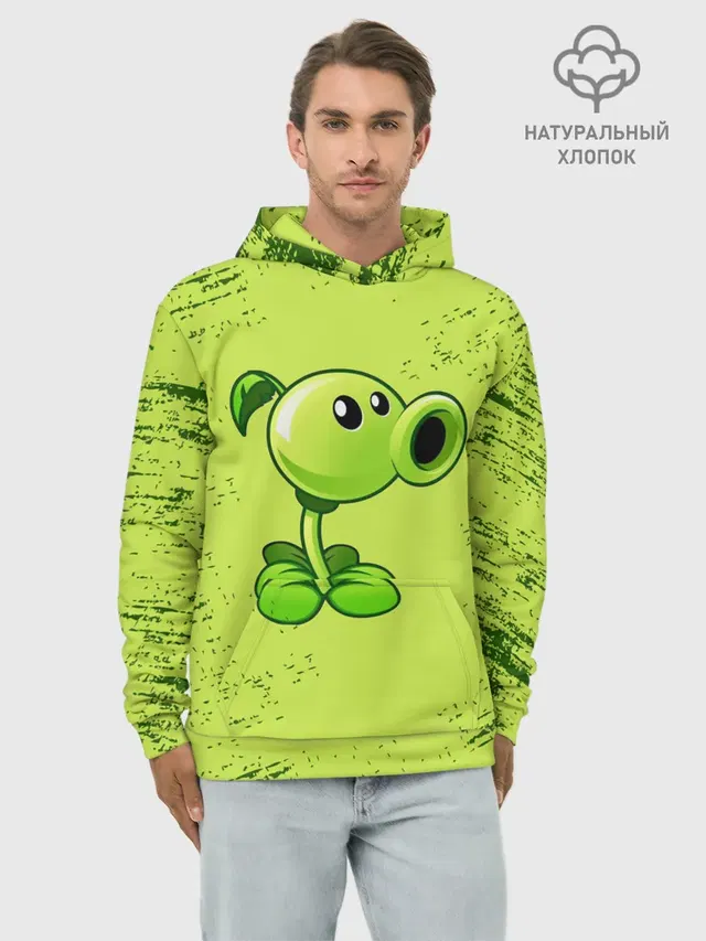 Худи мужской базовый хлопок с принтом «Plants vs. Zombies»