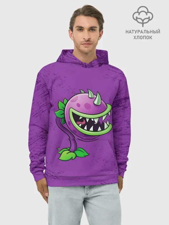 Худи мужской базовый хлопок с принтом «Plants vs. Zombies»