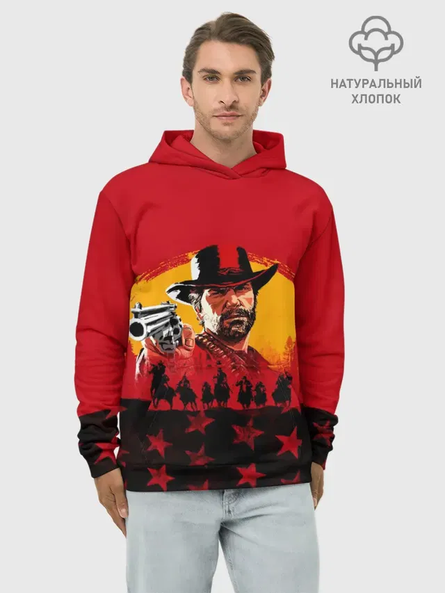 Худи мужской базовый хлопок с принтом «Cowboy — Red Dead Redemption 2»