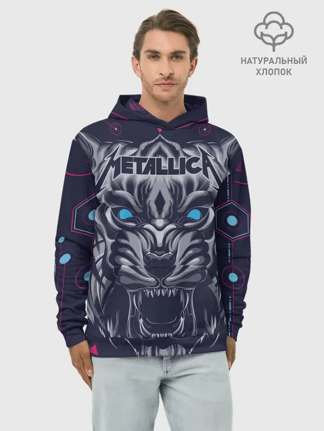 Худи мужской базовый хлопок с принтом «Metallica»