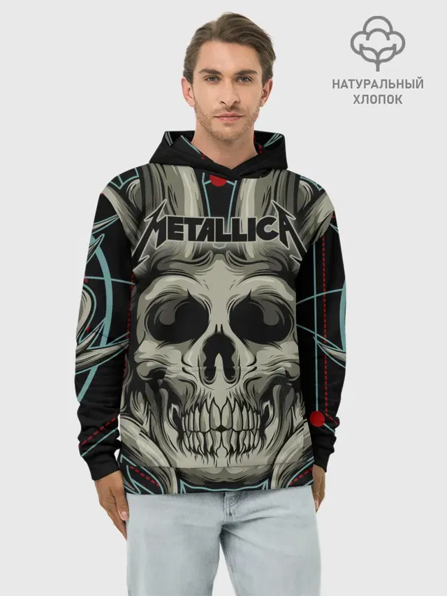 Худи мужской базовый хлопок с принтом «Metallica»