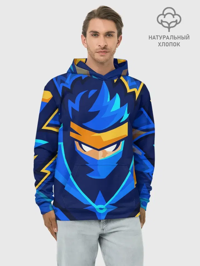 Худи мужской базовый хлопок с принтом «Фортнайт — FORTNITE NINJA»