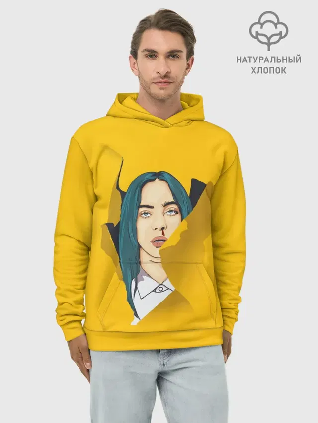 Худи мужской базовый хлопок с принтом «Billie Eilish»