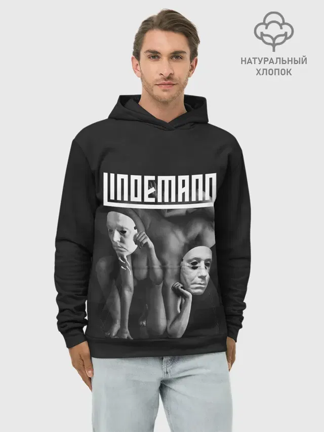 Худи мужской базовый хлопок с принтом «Rammstein — LINDEMANN»