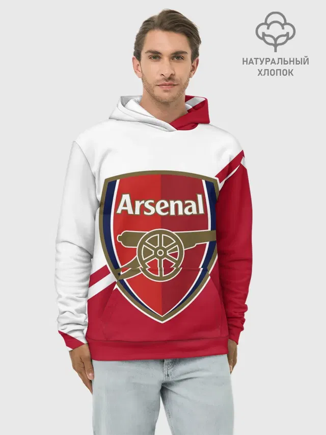 Худи мужской базовый хлопок с принтом «Arsenal — Arsenal FC»