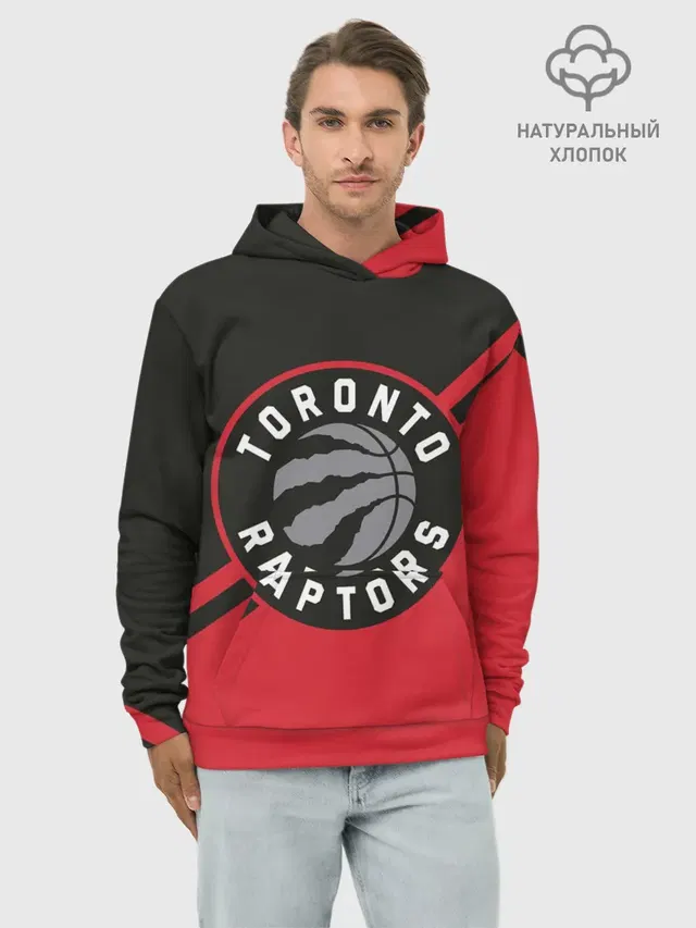 Худи мужской базовый хлопок с принтом «НБА — Toronto Raptors BR»