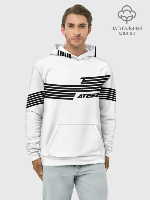 Худи мужской базовый хлопок с принтом «Ateez»