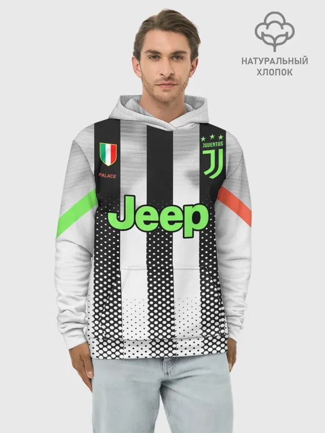 Худи мужской базовый хлопок с принтом «Ювентус — Ronaldo 19-20 Palace edition»
