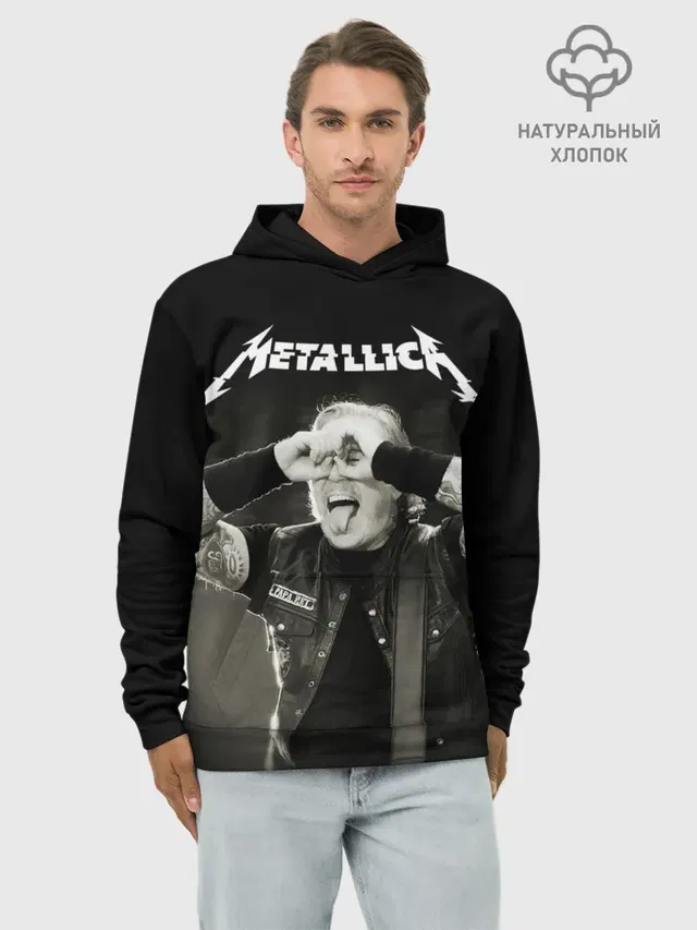 Худи мужской базовый хлопок с принтом «Metallica»