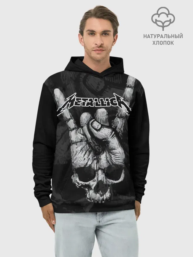 Худи мужской базовый хлопок с принтом «Metallica»