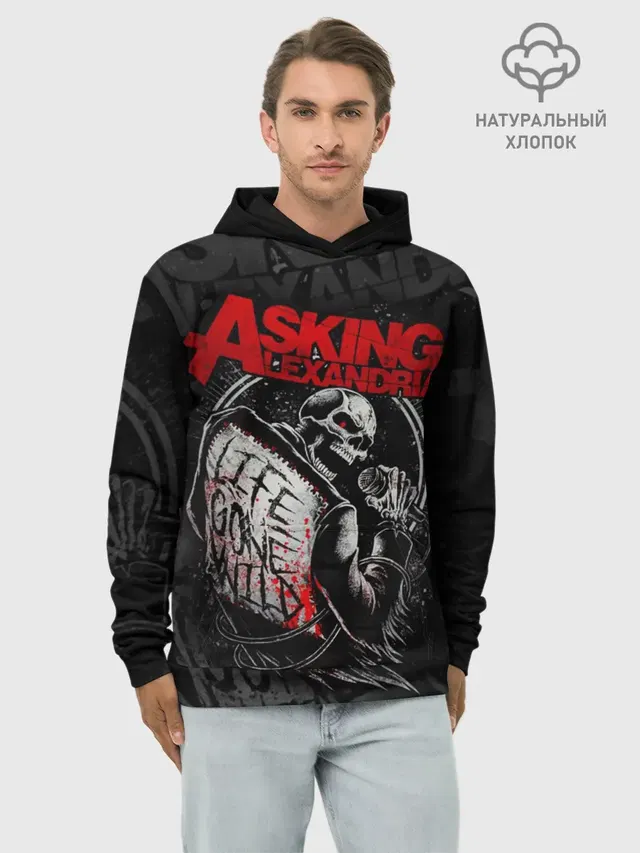 Худи мужской базовый хлопок с принтом «Asking Alexandria»