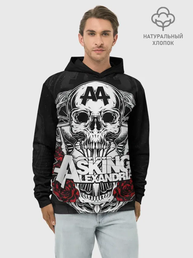 Худи мужской базовый хлопок с принтом «Asking Alexandria»