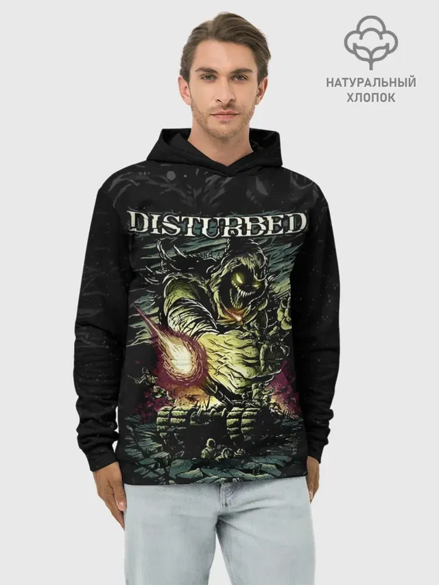 Худи мужской базовый хлопок с принтом «Disturbed»