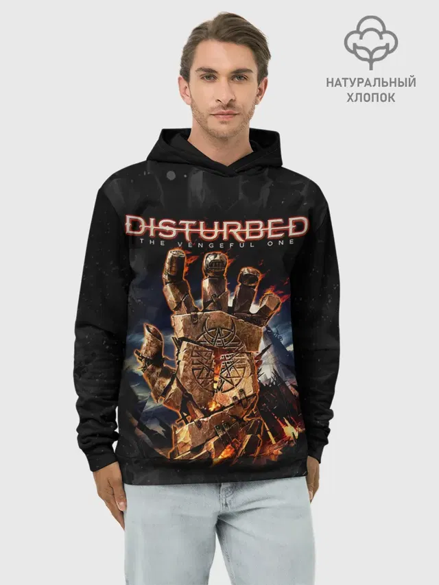 Худи мужской базовый хлопок с принтом «Disturbed»