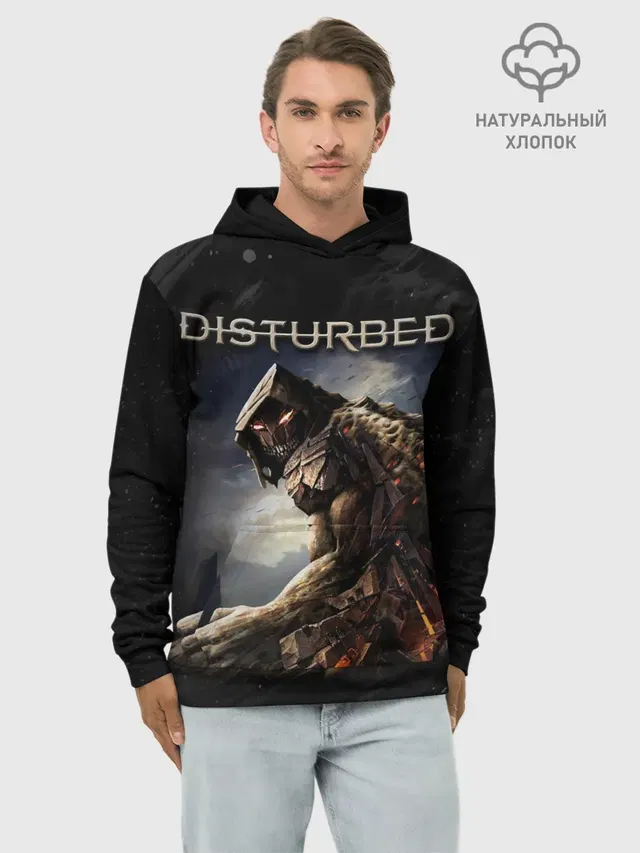 Худи мужской базовый хлопок с принтом «Disturbed»