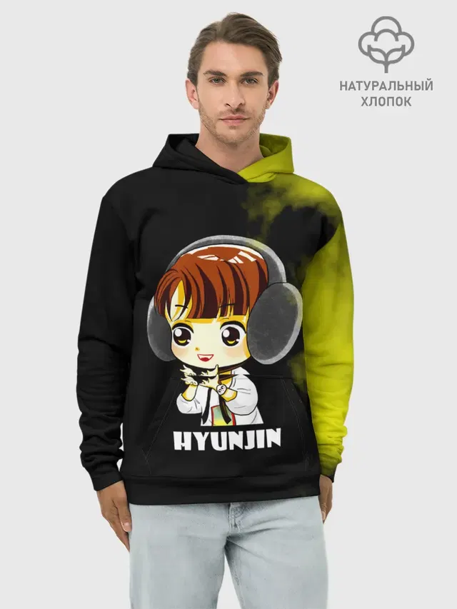 Худи мужской базовый хлопок с принтом «Stray Kids — Hyunjin»