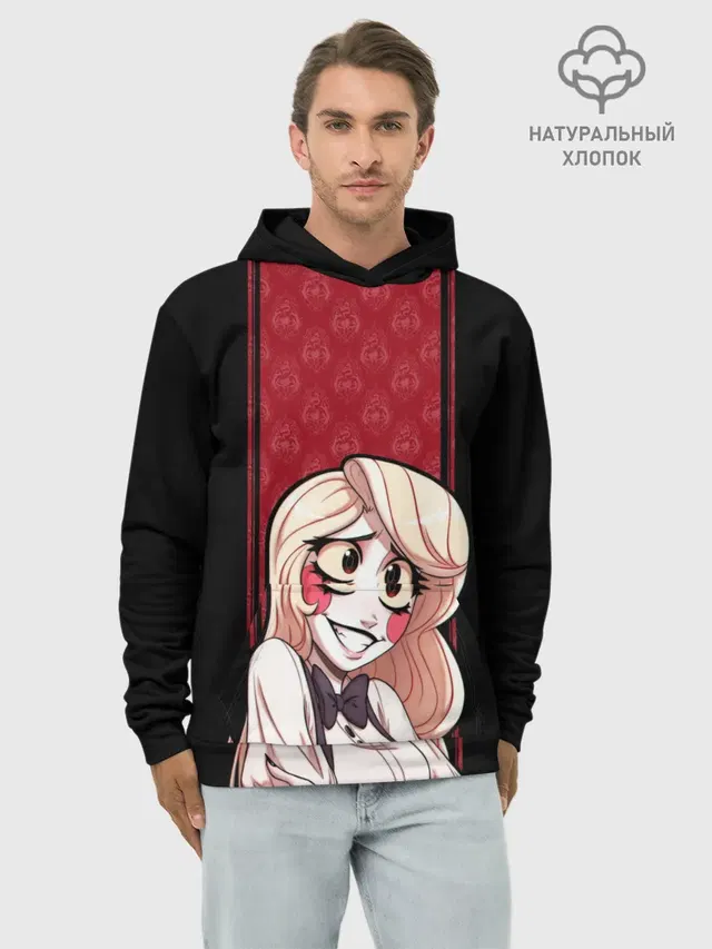 Худи мужской базовый хлопок с принтом «Мультфильмы — Hazbin Hotel. Charlie»