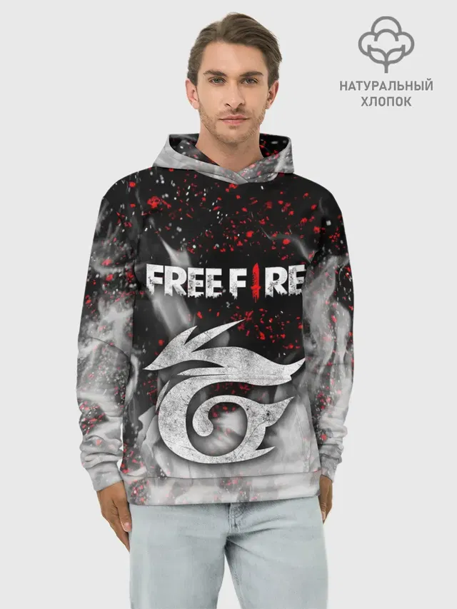 Худи мужской базовый хлопок с принтом «Garena Free Fire»
