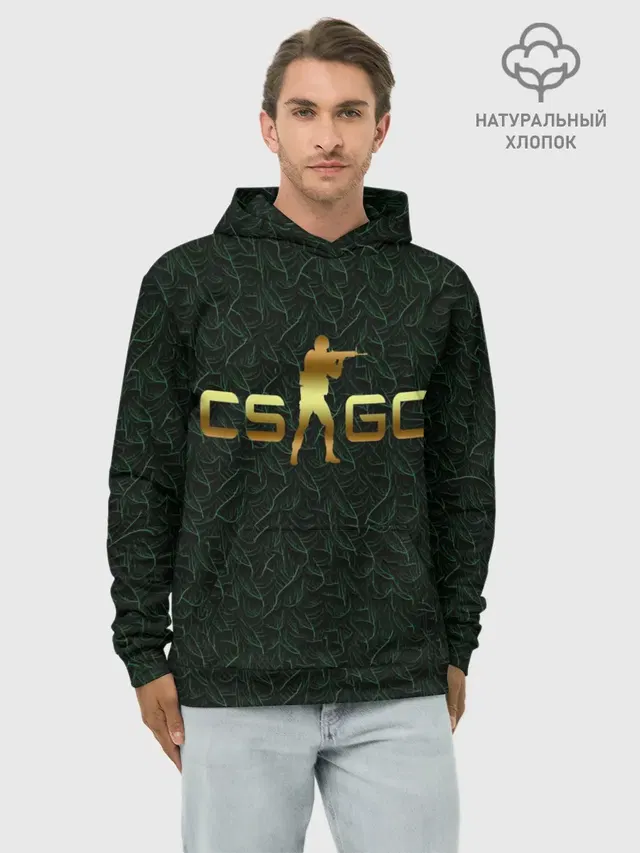 Худи мужской базовый хлопок с принтом «Counter-Strike — cs go gold»